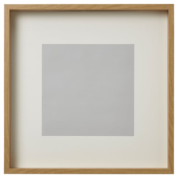 SANNAHED wooden photo frame, light brown, square shape, with front plastic protection.