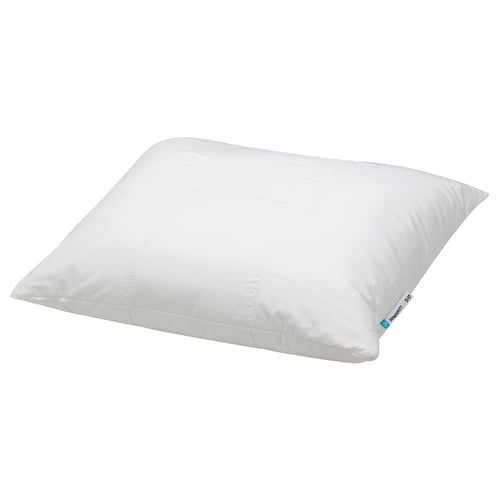 White pillow, square shape, SENAPSMOTT brand, cooling, polyester and cotton blend.