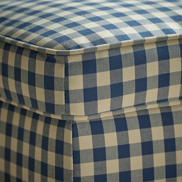 STRANDMON Footstool with storage, Sulviken blue/beige