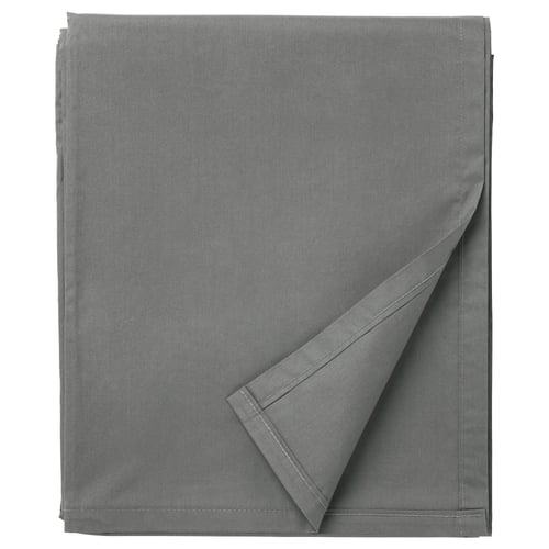 A folded grey ULLVIDE bed sheet, neatly stacked with visible stitching and edges.