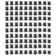 Image multiple rows of black VARIERA cabinet hole covers, displaying their cylindrical shape and ribbed design made of polyethylene plastic.