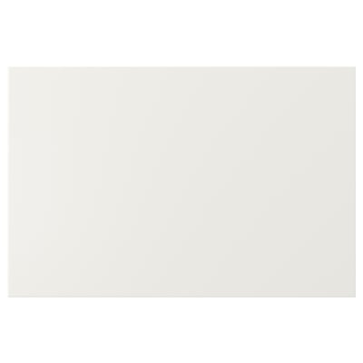 VEDDINGE white kitchen cabinet, sleek, modern clean lines, fiberboard & smooth paint.
