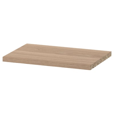 Полка BILLY: светлый дуб, прямоугольная, деревянная, минималистичный дизайн.