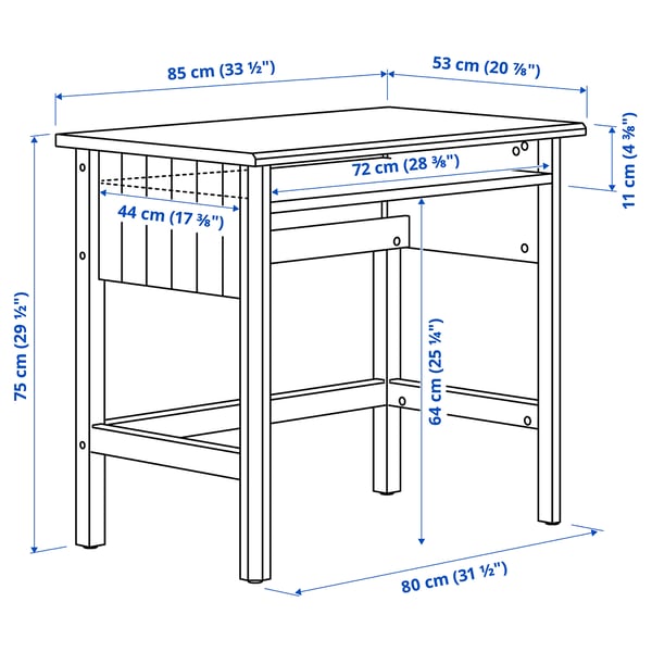 BRYTNING Письменный стол, белый, 85x53x75 см