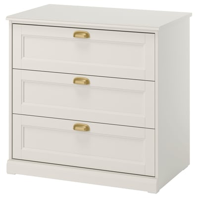 FÅGELFJÄLLET Комод с 3 ящиками, белый с оттенком, 82x51x78 см