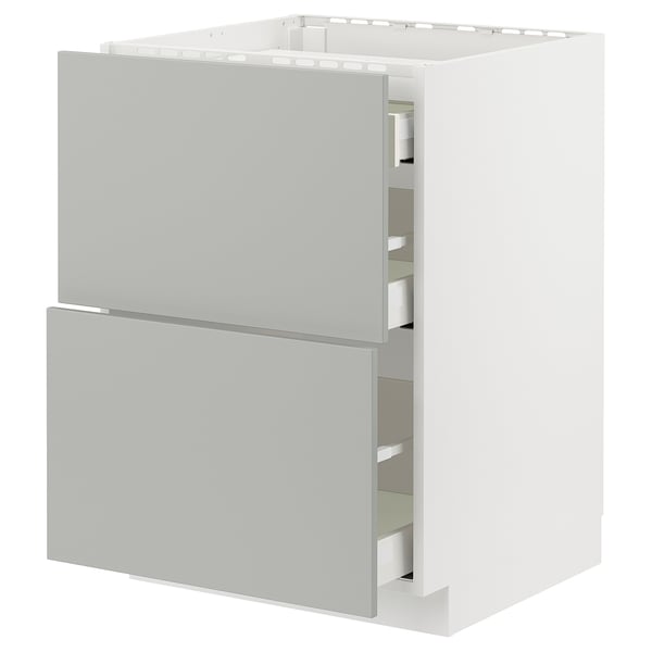 Кухонный шкаф Ikea METOD, серый, современный, прямоугольный дизайн.