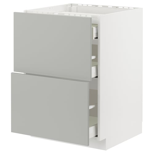 Кухонный шкаф Ikea METOD, серый, современный, прямоугольный дизайн.