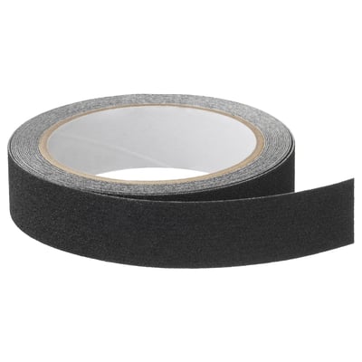 Черная самоклеящаяся противоскользящая лента в рулоне для безопасности лестницы, изготовлена из полиэтилена и кварца.