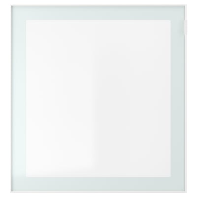 BESTÅ تشكيلة خزانة حائطية, أبيض Glassvik/أبيض/أخضر فاتح زجاج شفاف, ‎60x22x64 سم‏