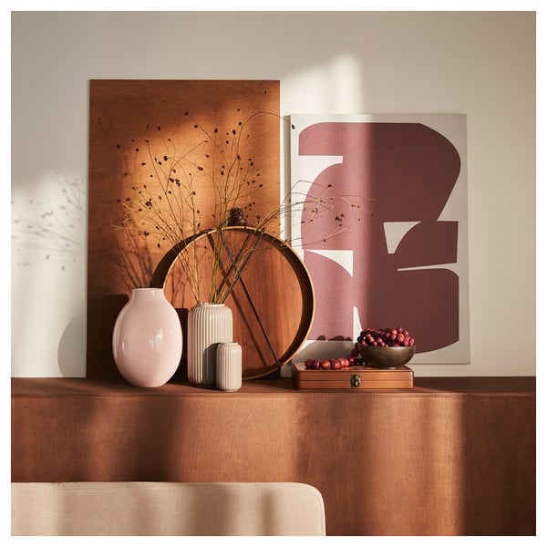 BLODBJÖRK مزهرية, وردي فاتح, 25 سم