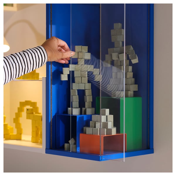 BRÄNNBOLL خزانة عرض حائطية, أزرق ساطع, 50x25x25 سم