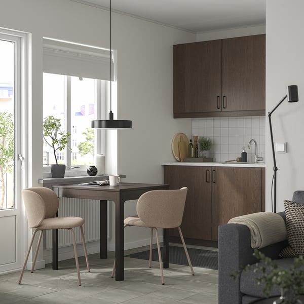 EKEDALEN طاولة قابلة للتمديد, بني غامق, 80/120x70 سم