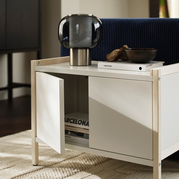 EKENABBEN خزانة, خشب الصفصاف/أبيض, 70x35x51 سم