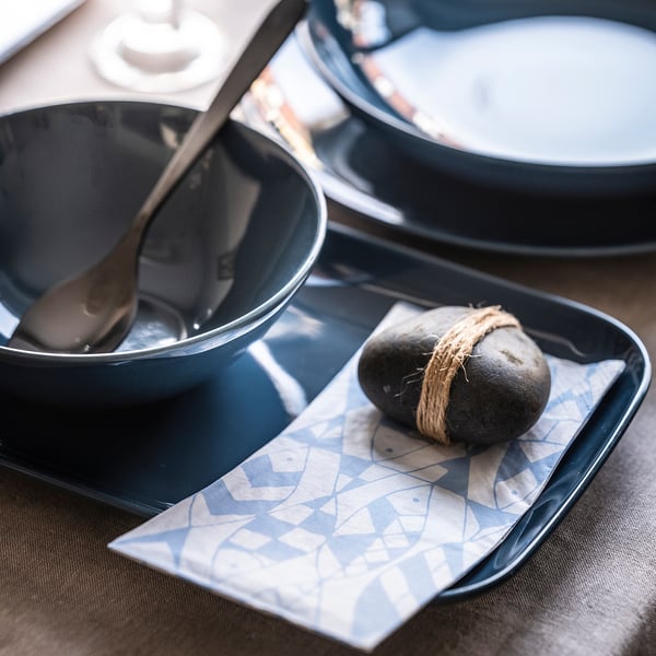 FÄRGKLAR سلطانية., لمّاع تركواز غامق, 16 سم