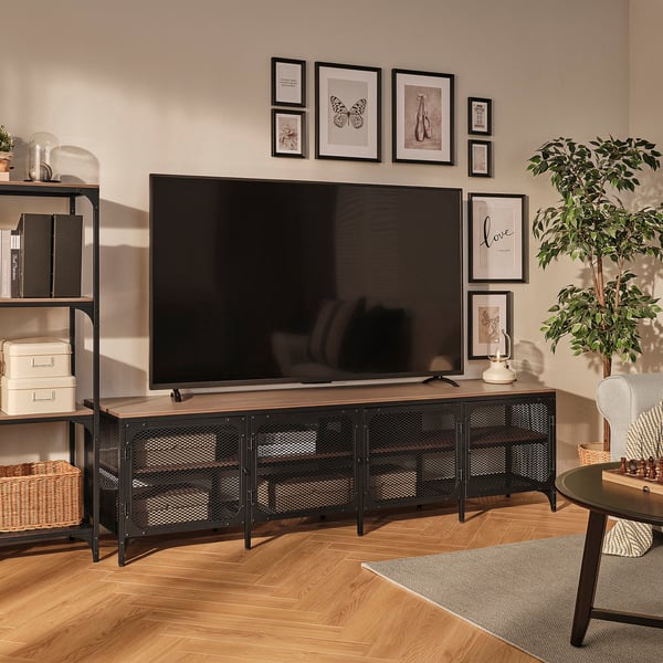 FJÄLLBO طاولة تلفزيون, أسود, 198x45x54 سم