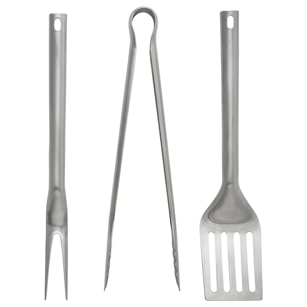 GRILLTIDER طقم أدوات شواء من 3 قطع, ستينلس ستيل