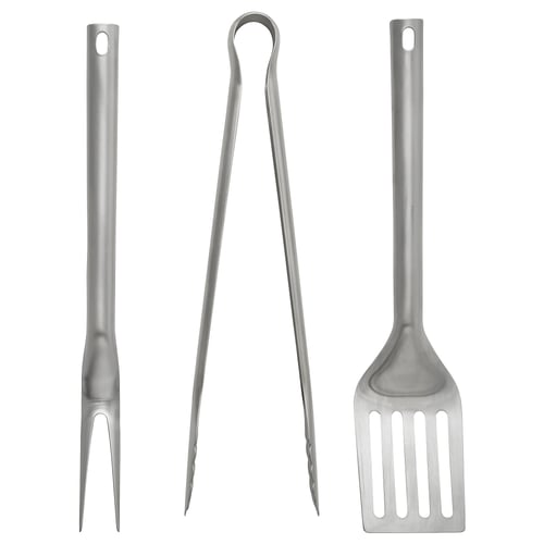 GRILLTIDER طقم أدوات شواء من 3 قطع, ستينلس ستيل