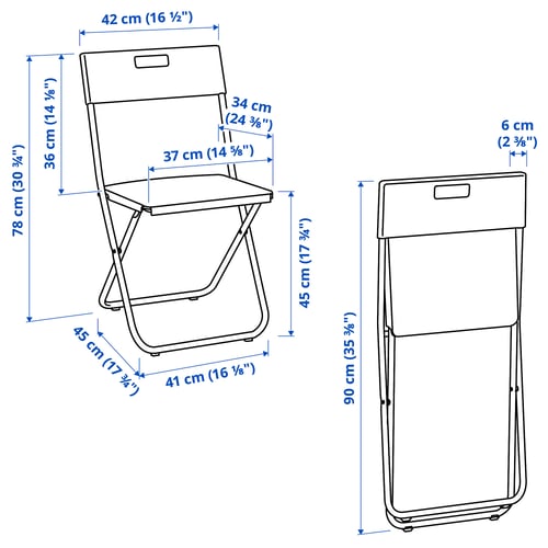 GUNDE كرسي قابل للطي, أسود