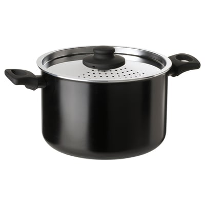 HEMLAGAD قدر مع غطاء, أسود, 5 ل