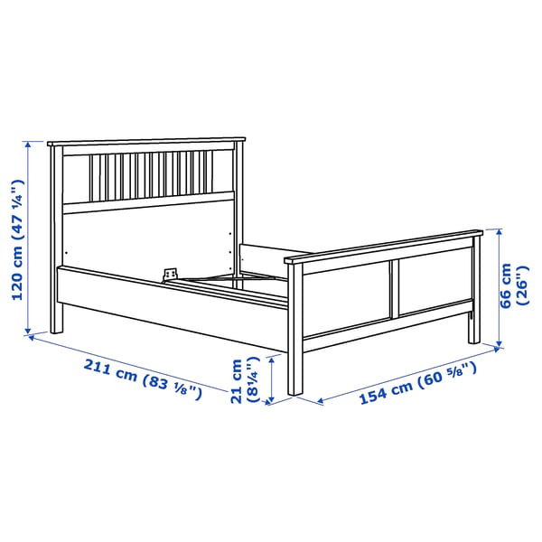 HEMNES هيكل سرير, أبيض, 140x200 سم