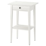 HEMNES طاولة سرير, أبيض, 46x35 سم