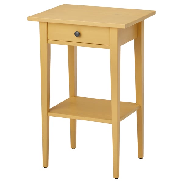 HEMNES طاولة سرير, طلاء أصفر, 46x35 سم