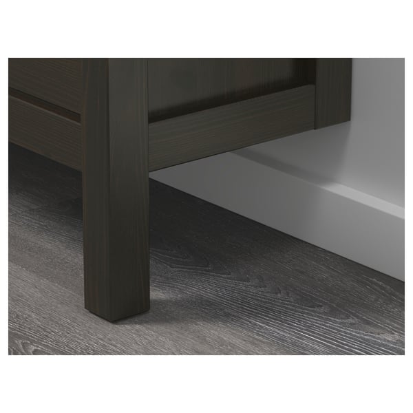 HEMNES خزانة أحذية بمقصورتين, أسود-بني, 89x30x127 سم