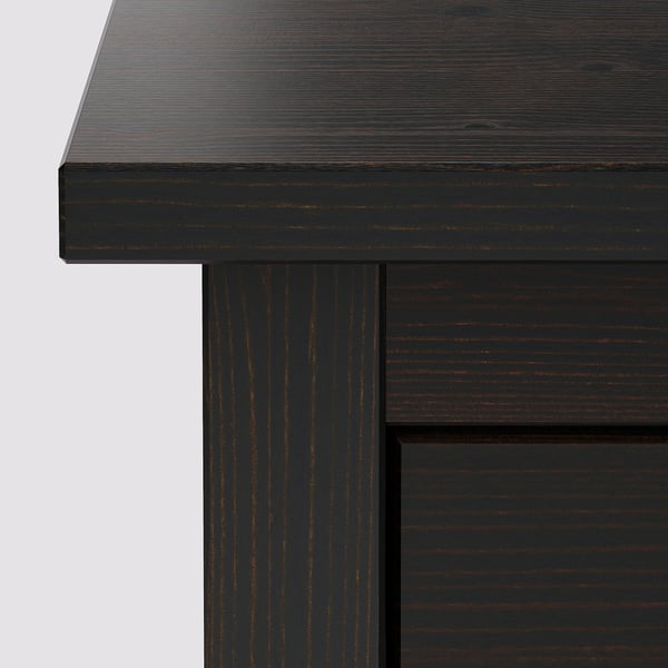 HEMNES خزانة أحذية بمقصورتين, أسود-بني, 89x30x127 سم