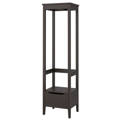 IDANÄS دولاب ملابس مفتوح, بني غامق بقع, 59x211 سم