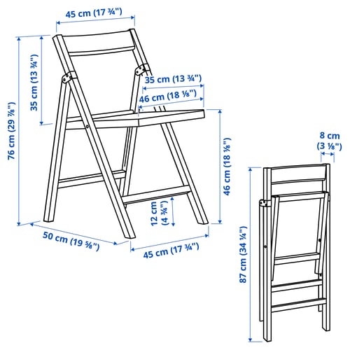 IKEA PS 2026 طاولة و عدد 2 كرسي يطوى, صنوبر/أزرق/أسود أحمر, 70x70 سم