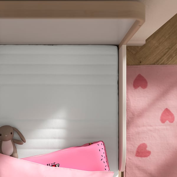 JÄTTETRÖTT مرتبة بنوابض مغلّفة لمهد, أبيض, 60x120x11 سم