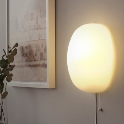 KALLBLIXT مصباح حائط, أبيض زجاج