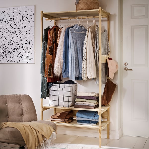 KRONÖREN دولاب ملابس مفتوح, صنوبر, 90x49x181 سم