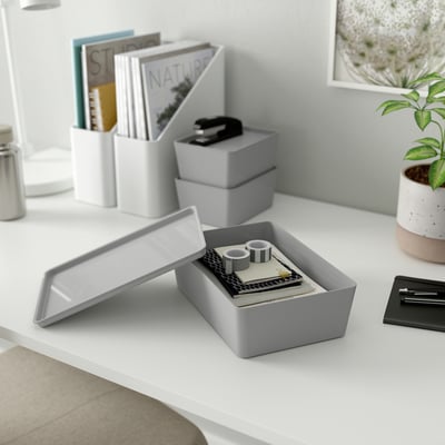 KUGGIS غطاء, رمادي فاتح, 18x26 سم