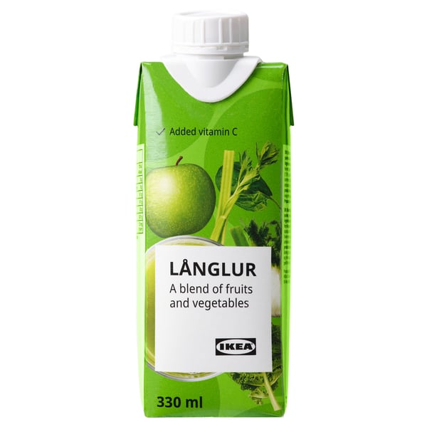 LÅNGLUR سموزي الفاكهة والخضروات, أخضر/معزز بفيتامين سي, 330 مل