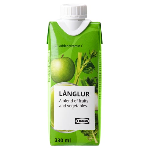 LÅNGLUR سموزي الفاكهة والخضروات, أخضر/معزز بفيتامين سي, 330 مل