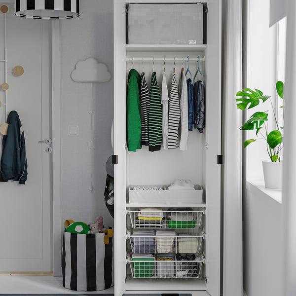 LASTARE تشكيلة خزانة ملابس., أبيض, 60x42x201 سم