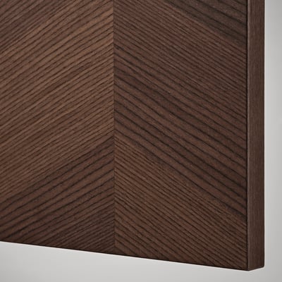 METOD خزانة حائط, أبيض Hasslarp/بني نقش, 40x40 سم