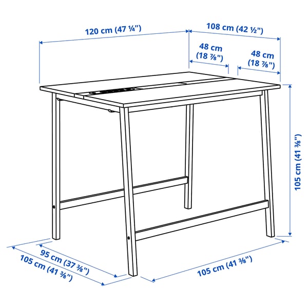 MITTZON طاولة مؤتمرات, أبيض, 120x108x105 سم