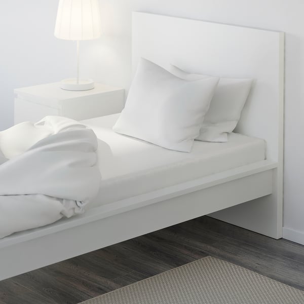 NORDRUTA شرشف بمطاط, أبيض, 90x200 سم