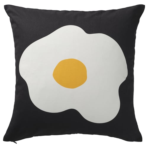 ÖGONLOCKSMAL غطاء وسادة, أسود/أبيض, 50x50 سم