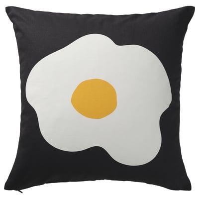 ÖGONLOCKSMAL غطاء وسادة, أسود/أبيض, 50x50 سم