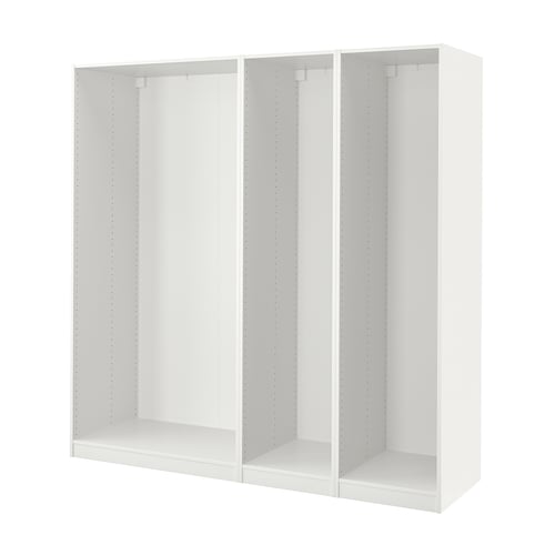 PAX 3 هياكل خزانة ملابس, أبيض, 200x58x201 سم
