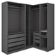 PAX خزانة ملابس زاوية, رمادي غامق, ‎211/161x236 سم‏