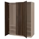 PAX / STORKLINTA تشكيلة خزانة ملابس., رمادي-بيج/بني غامق مظهر سنديان مصبوغ, ‎150x60x201 سم‏