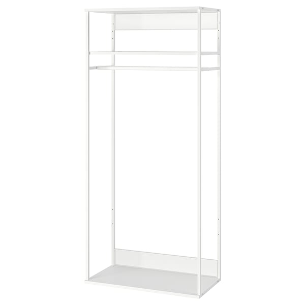 PLATSA وحدة تعليق مفتوحة للملابس, أبيض, 80x40x180 سم