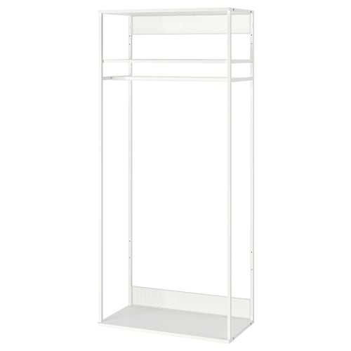 PLATSA وحدة تعليق مفتوحة للملابس, أبيض, 80x40x180 سم