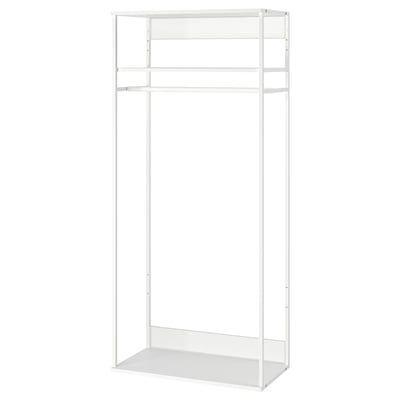PLATSA وحدة تعليق مفتوحة للملابس, أبيض, ‎80x40x180 سم‏