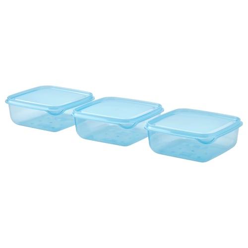 PRUTA حافظة طعام بغطاء, أزرق, 0.6 ل