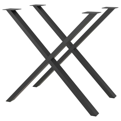 SKÅLSTA رجل طاولة, شكل X أسود-رمادي